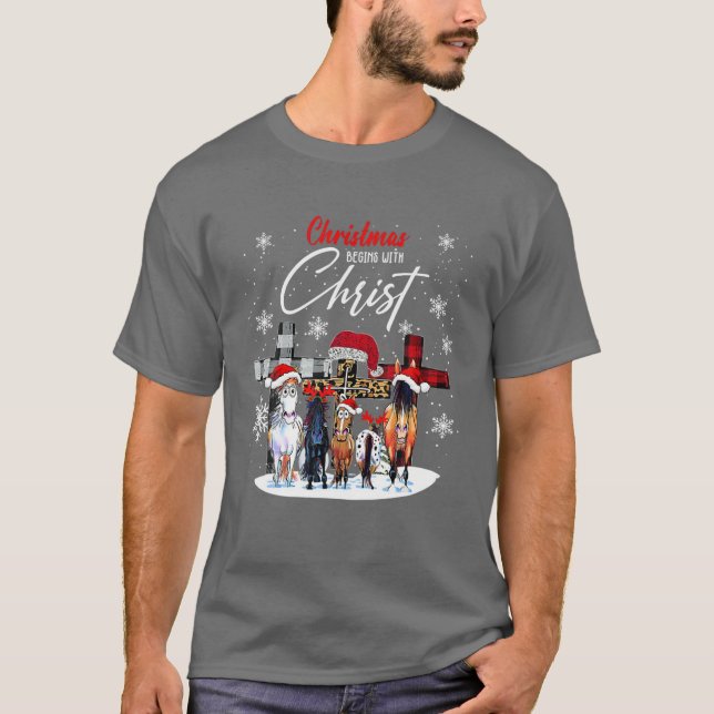 Camiseta Navidades De Caballos Comienza Con El Cristo Bullm (Anverso)