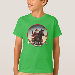 Camiseta Navidades de caballos de Gunslinger Santa Claus
