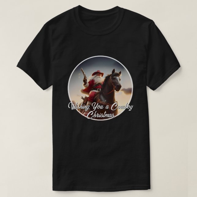 Camiseta Navidades de caballos de Gunslinger Santa Claus (Diseño del anverso)