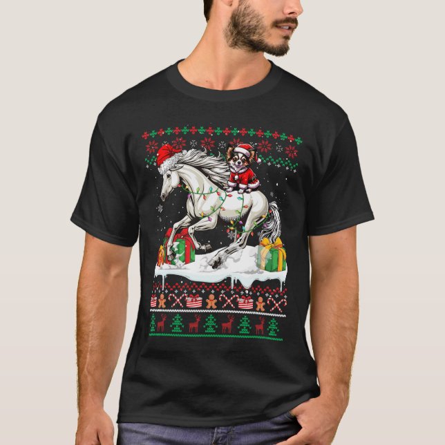 Camiseta Navidades de caballos de Santa Chihuahua (Anverso)