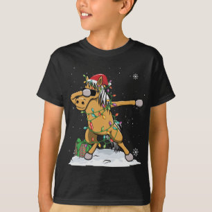 Camiseta Navidades de caballos de Santa Dabbing iluminan di
