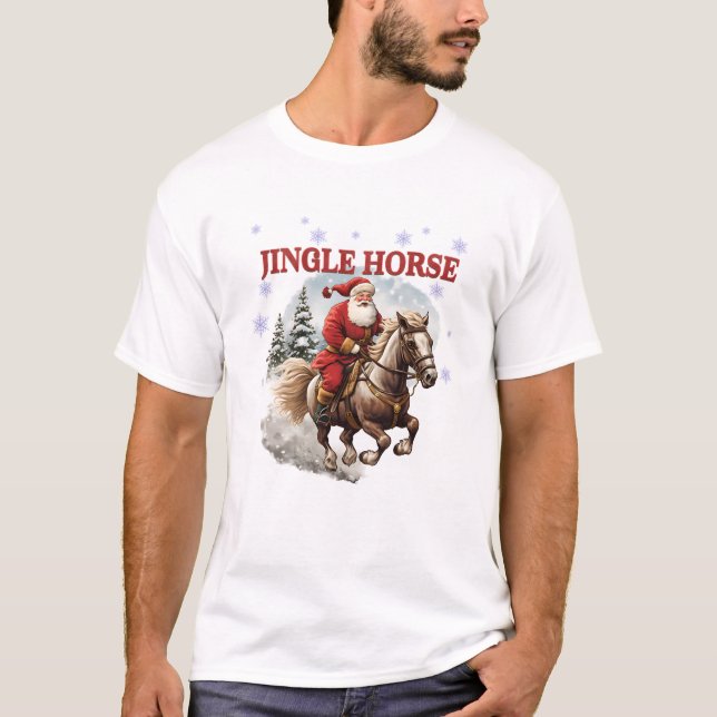 Camiseta Navidades de caballos de Santa Riding (Anverso)