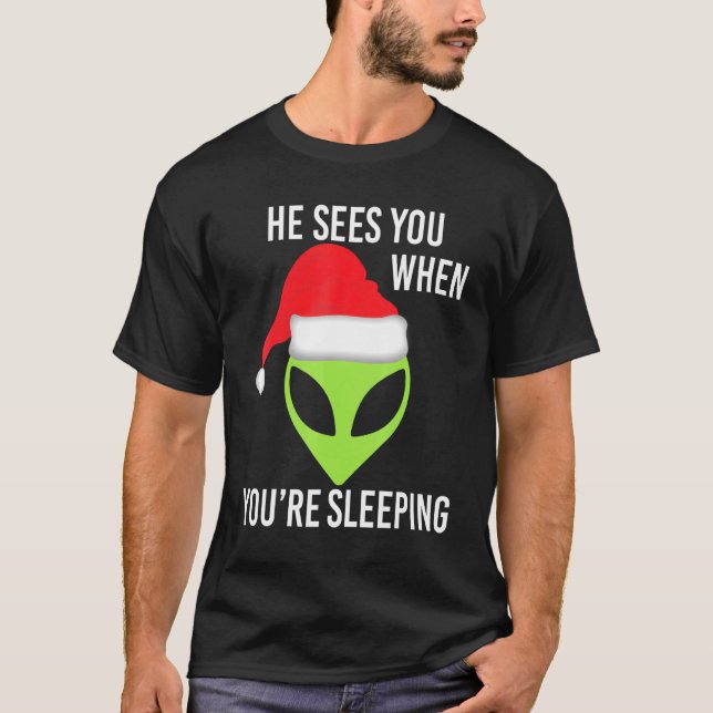 Camiseta Navidades de cabeza de alienígena del Espacio Verd (Anverso)
