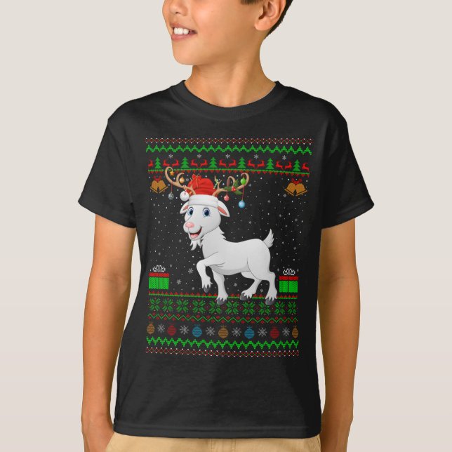 Camiseta Navidades de cabra con gorra de Santa (Anverso)