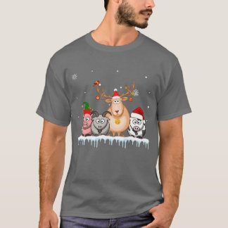 Camiseta Navidades de cabras alumbran a divertidos Navidade