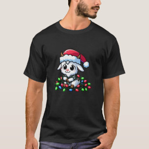 Camiseta Navidades de cabras iluminan Navidad divertida con