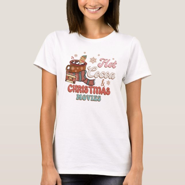 Camiseta Navidades de Cacao Caliente Películas Retro (Anverso)