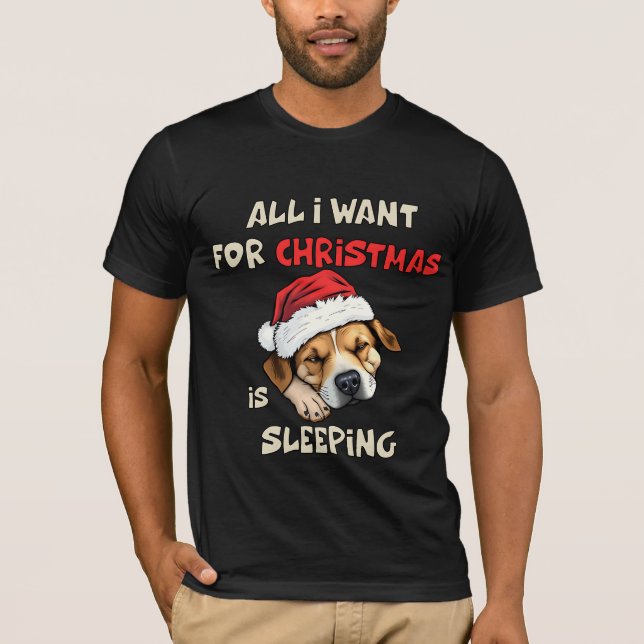 Camiseta Navidades de Cachorros con sueño: diseño de camise (Anverso)
