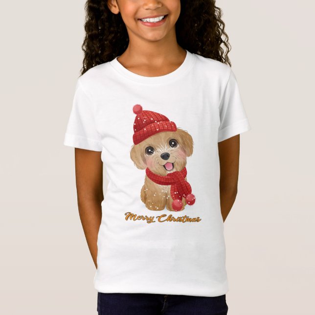 Camiseta Navidades de cachorros de pelo corto #2 (Anverso)