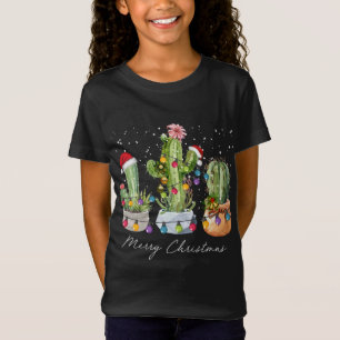 Camiseta Navidades de Cactus Navidad Árboles alumbran Santa