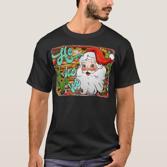 Camiseta Navidades de Cactus Turquoise de Texas Occidental (Anverso)