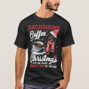 Camiseta Navidades De Café Dachshund Es El Más Maravilloso