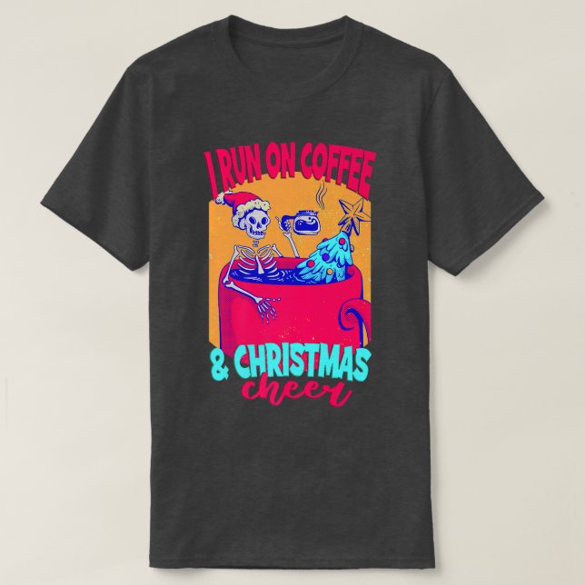 Camiseta Navidades De Café En Skeleton Con Café Y Cristo (Diseño del anverso)