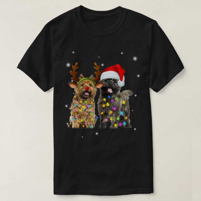 Camiseta Navidades de Cairn Terrier reno Perro amante (Diseño del anverso)