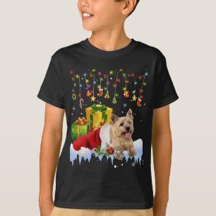 Camiseta Navidades de Cairn Terrier Santa Hat iluminan a Na