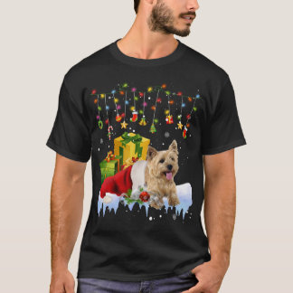 Camiseta Navidades de Cairn Terrier Santa Hat iluminan a Na