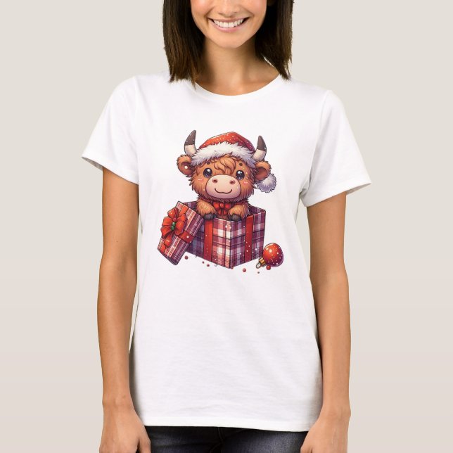 Camiseta Navidades de cajas de regalos de vacas de la regió (Anverso)