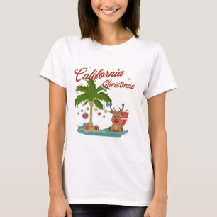 Camiseta Navidades de California cultivan palmeras y renos