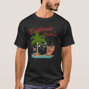 Camiseta Navidades de California cultivan palmeras y renos