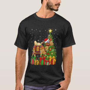 Camiseta Navidades de camello de alumbrado de árboles de na