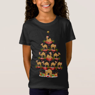 Camiseta Navidades de camello de iluminación de árboles de 