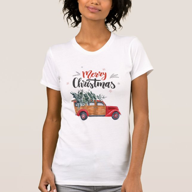 Camiseta Navidades de Camión de panel de época (Anverso)