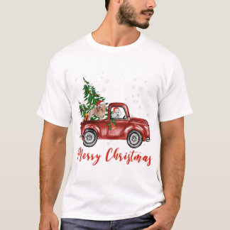 Camiseta Navidades de Camión Rojo de Carbón Estándar