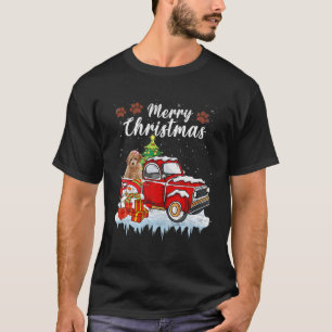 Camiseta Navidades de Camión Rojo de Nieve de Perro de Pood