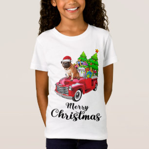Camiseta Navidades de Camión Rojo de Pug Ride Pajama