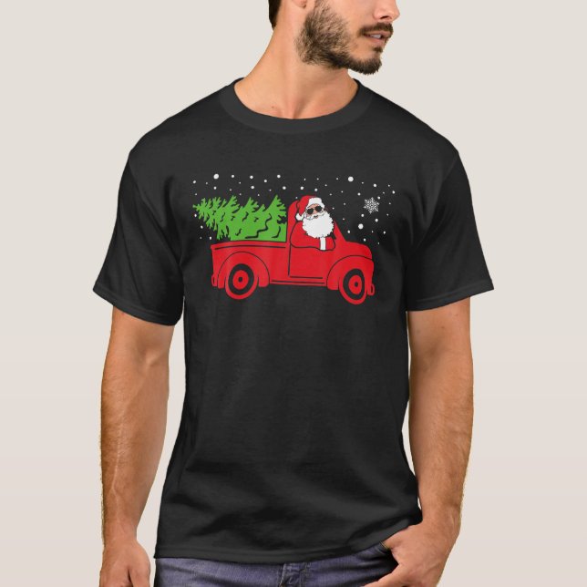 Camiseta Navidades de Camión Rojo de Santa Claus (Anverso)