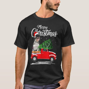 Camiseta Navidades de Camión Rojo de Schnauzer Dog Ride Paj