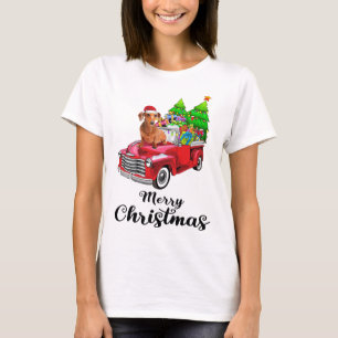 Camiseta Navidades de Camión Rojo en Dachshund