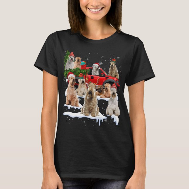 Camiseta Navidades de Camión Rojo Terrier con cubierta suav (Anverso)