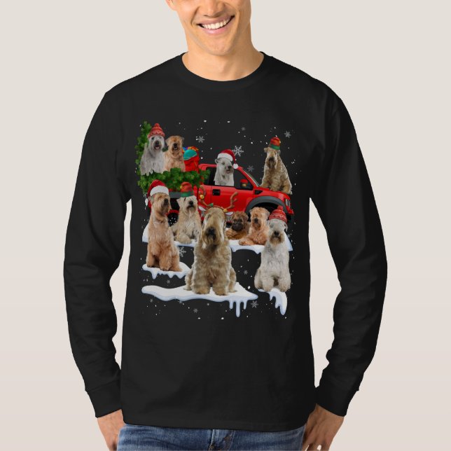 Camiseta Navidades de Camión Rojo Terrier con cubierta suav (Anverso)