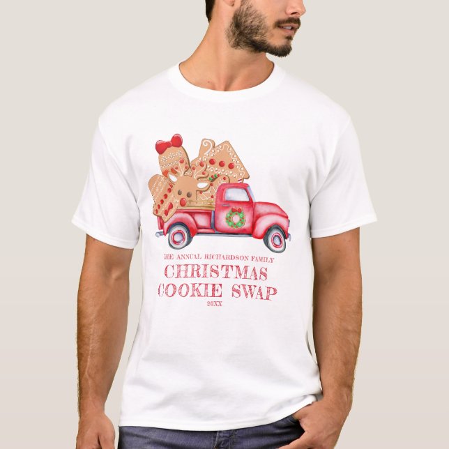 Camiseta Navidades de Camión Rojo Vintage intercambian gall (Anverso)