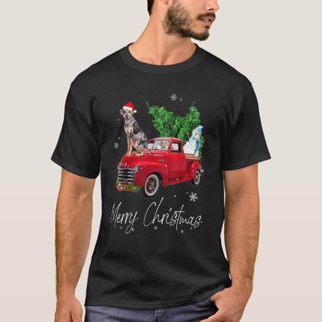 Camiseta Navidades de Camiones Rojos del leopardo de Cataho (Anverso)