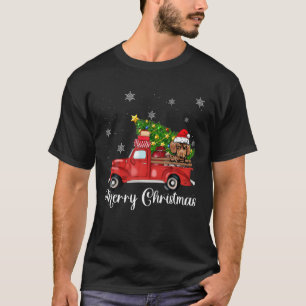 Camiseta Navidades de Camiones Rojos en Dachshund