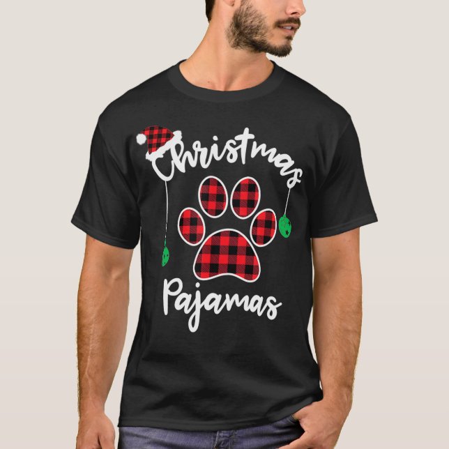 Camiseta Navidades de caña de búfalo Paw Pajamas Gorra Sant (Anverso)