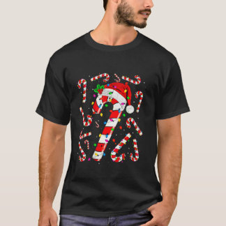 Camiseta Navidades de caña de caña blanca y roja de Navidad