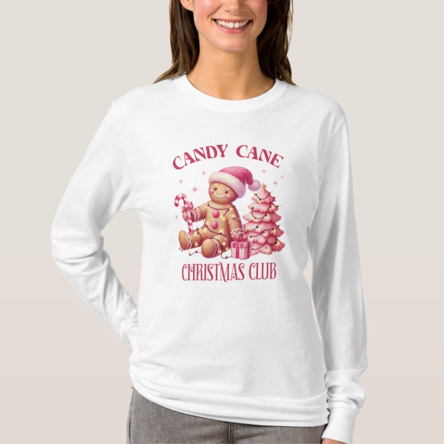 Camiseta Navidades de caña de caramelo de manga larga (Anverso)
