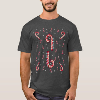 Camiseta Navidades De Caña De Velas Rojas Y Blancas Lámpara