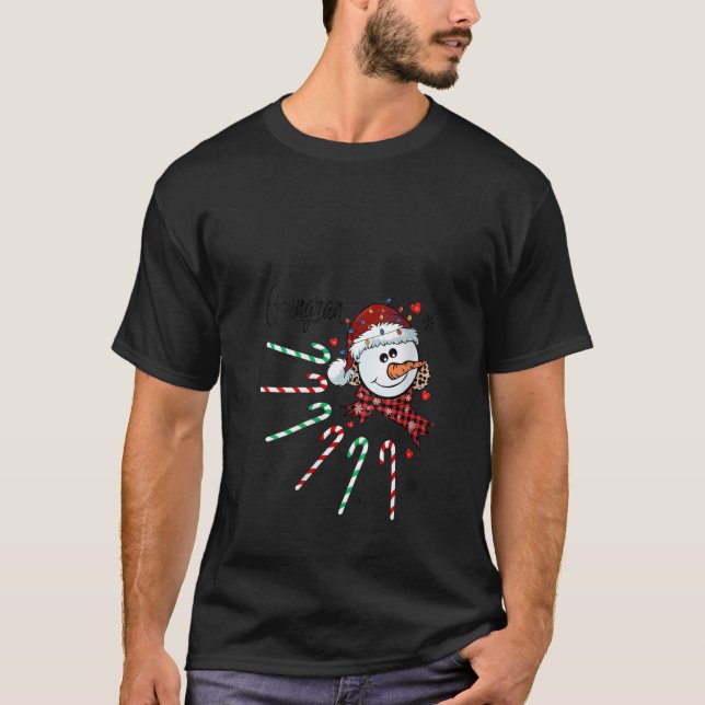Camiseta Navidades de Candy Cane de Grangran Snowman (Anverso)