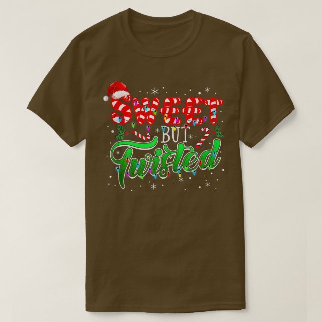 Camiseta Navidades de Candy Cane, dulces pero torcidos 148 (Diseño del anverso)