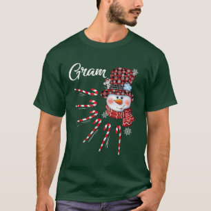 Camiseta Navidades de Candy Cane Gram Snowman Gorra rojo