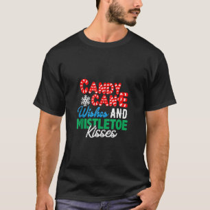 Camiseta Navidades de Candy Cane Wiers y Mistletoe Kisses P