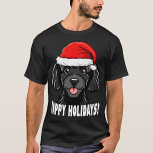 Camiseta Navidades de caniche negro Perro Yappy Holidays Fu