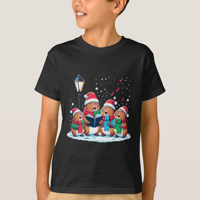 Camiseta Navidades de Capibara en invierno festivo (Anverso)