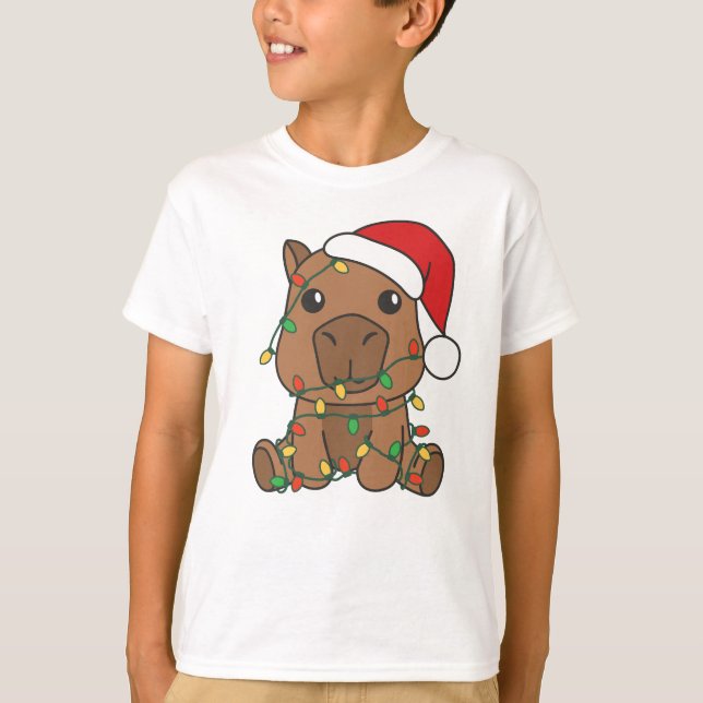 Camiseta Navidades de Capibara Vacaciones en invierno (Anverso)