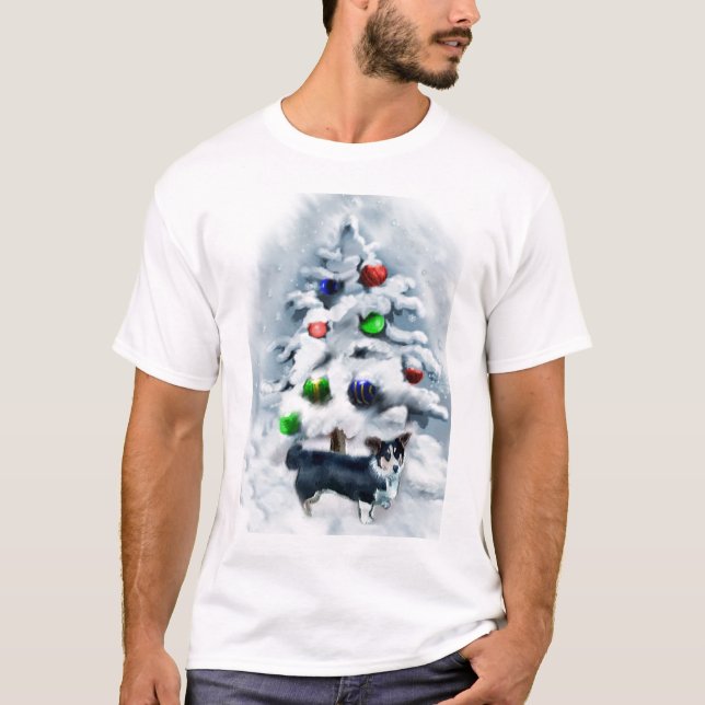 Camiseta Navidades de Cardigan Welsh Corgi (Anverso)