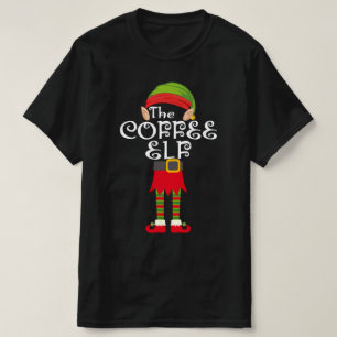 Camiseta navidades de casación de familia elfo de café